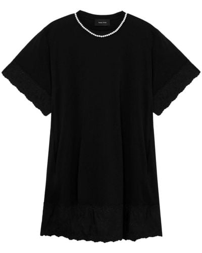 Simone Rocha Pearl-embellished Cotton T-shirt - Black