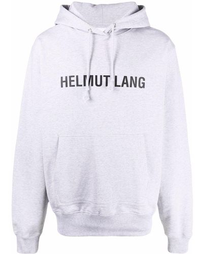 Helmut Lang Hoodie mit Logo-Print - Grau