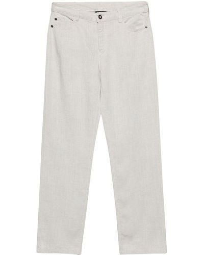 Emporio Armani Linen Blend Trousers - White