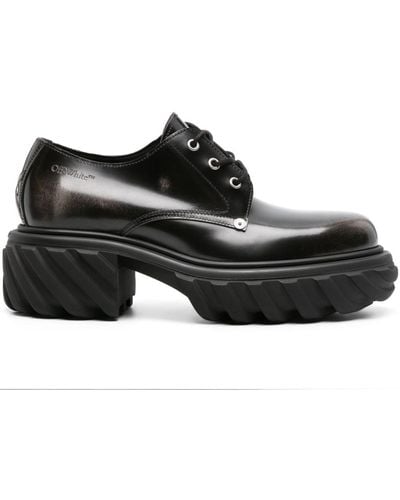 Off-White c/o Virgil Abloh Exploration Patent Leather Derby Shoes - Black
