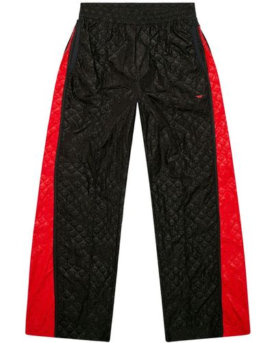 DIESEL Amwb-laird-ht12 Monogram-pattern Track Trousers - Red