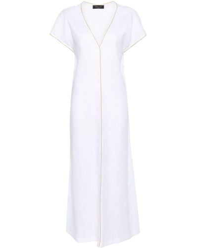Fabiana Filippi Monili-chain Linen Maxi Dress - White