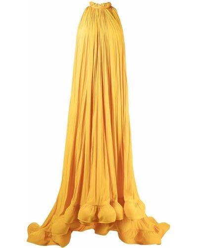 Lanvin Long Charmeuse Tribute Dress - Yellow