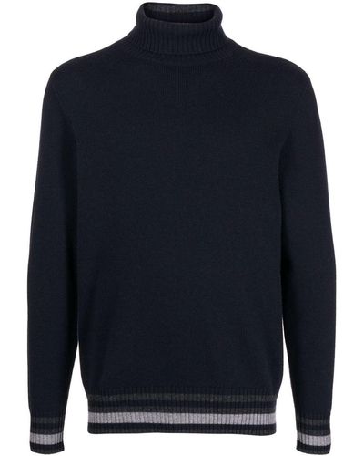 N.Peal Cashmere Roll-neck Sweater - Blue