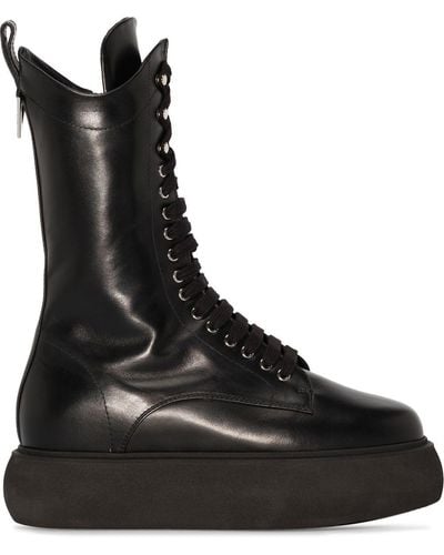 The Attico Selene Lace-up Ankle Boots - Black