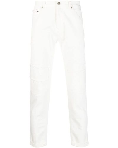 PT Torino Gerade Jeans mit Patchwork-Detail - Weiß