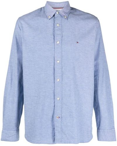 Tommy Hilfiger Logo-embroidered Oxford Shirt - Blue