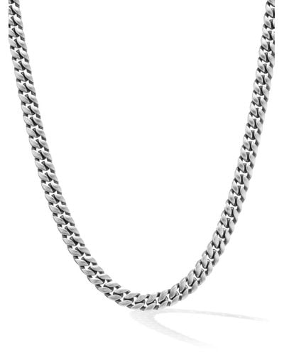 David Yurman Stainless Steel Curb Chain Necklace - Metallic