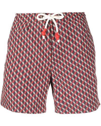 Orlebar Brown Badeshorts mit Print - Rot