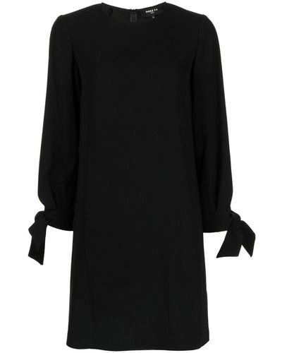 Paule Ka Bow-cuff Satin Mini Dress - Black