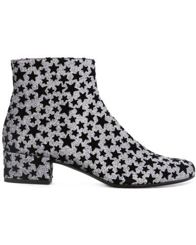 Saint Laurent Star Print Boots - Zwart