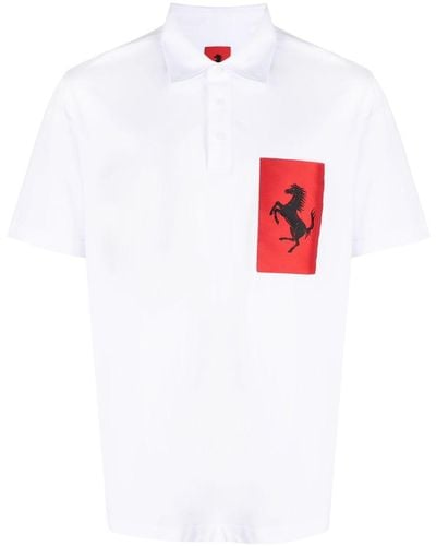 Ferrari Poloshirt Met Paardenpatch - Wit