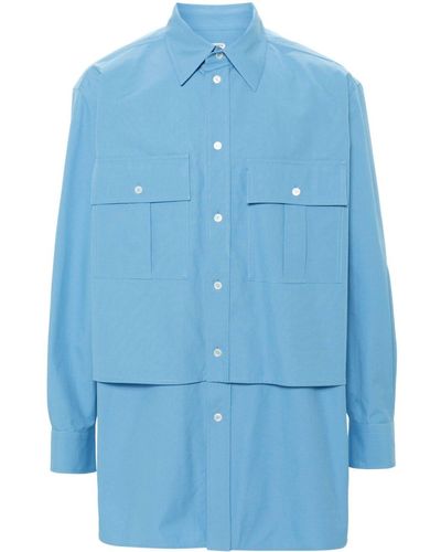 Bottega Veneta Layered-effect cotton shirt - Blau