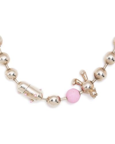 Natasha Zinko Bunny Ball-chain Necklace - Natural