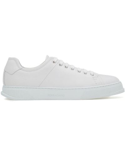 Ferragamo Lace-up Leather Sneakers - White
