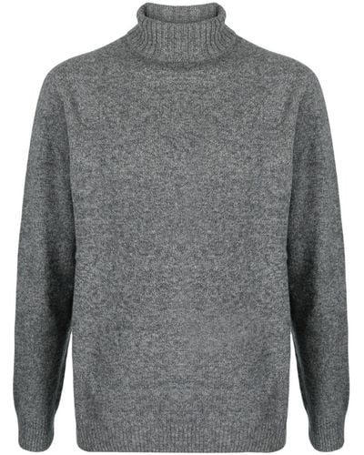 Sunspel Roll-neck Lambs-wool Sweater - Gray