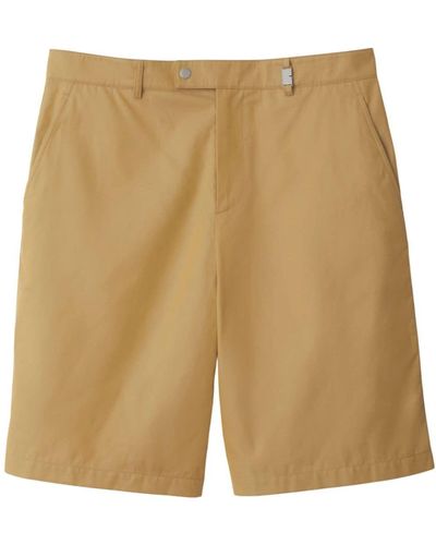 Burberry Cotton Chino Shorts - Natural