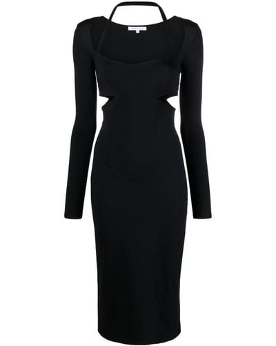 Patrizia Pepe Cut-out Jersey Midi Dress - Black