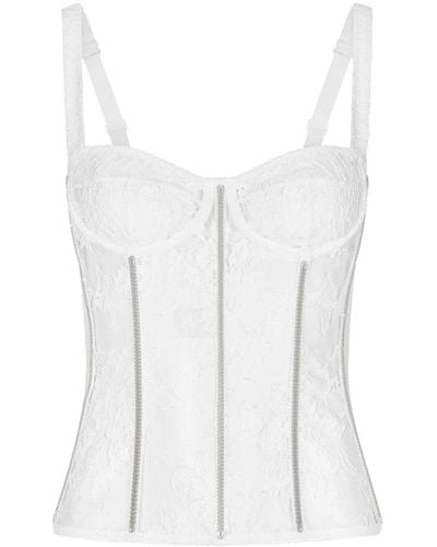 Dolce & Gabbana Lace Bustier-style Bodysuit - White