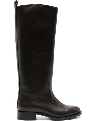 SCAROSSO Sofia Leather Knee-high Boots - Black