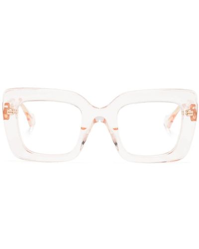 Gucci Oversized-Brille mit GG - Natur