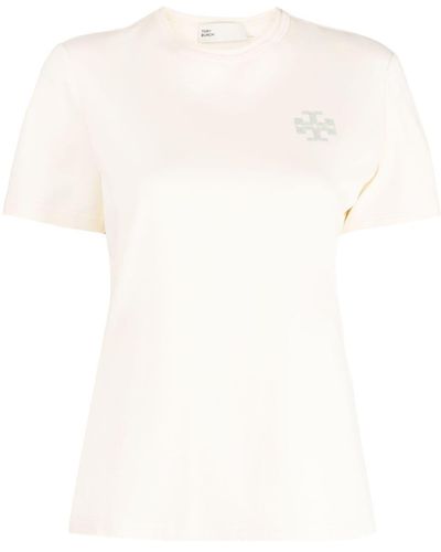 Tory Burch Logo Print-embellished Cotton T-shirt - White