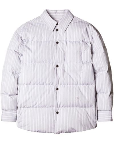 Off-White c/o Virgil Abloh Gefütterte Hemdjacke mit Streifen - Grau