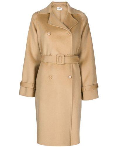 P.A.R.O.S.H. Wool Double-breasted Coat - Natural