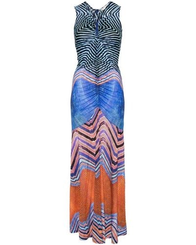 Ulla Johnson Isabel Maxi-jurk Met Abstracte Print - Blauw