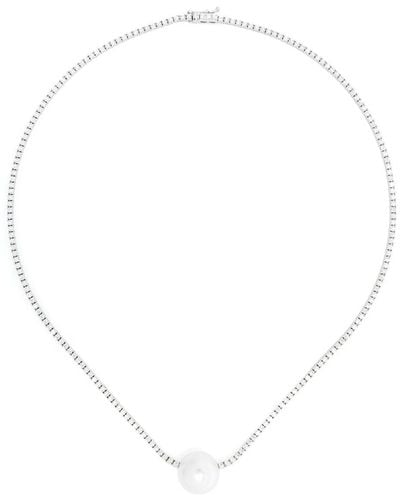 Mizuki Collar Eve en oro blanco de 18 ct con diamantes y perlas del mar del Sur