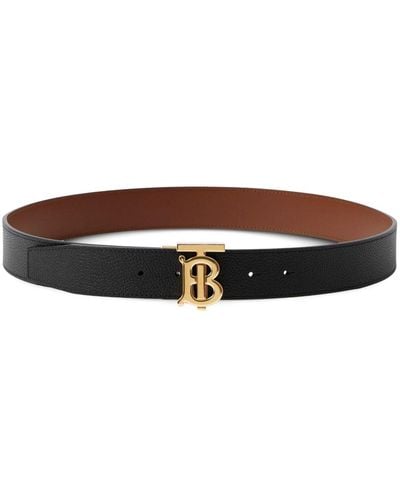 Burberry Reversible Monogram-buckle Leather Belt - Brown