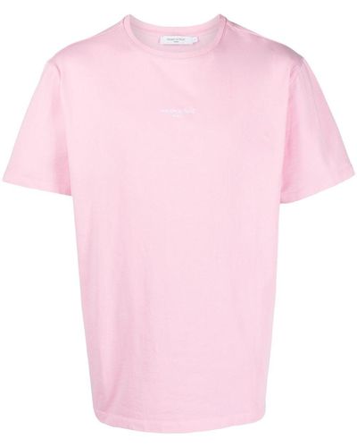 Maison Kitsuné Camiseta con logo bordado - Rosa