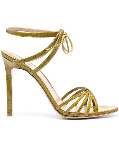 Tom Ford 120mm Embossed Leather Sandals - Metallic