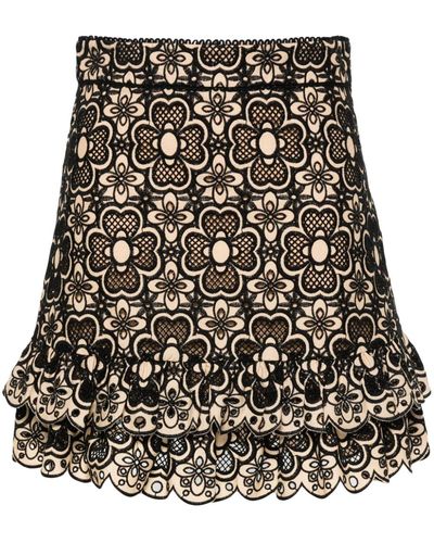 Sandro Broderie-anglaise Cotton Skirt - Black