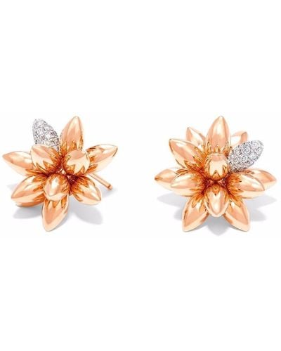 David Morris 18kt Rose Gold Hedgehog Diamond Small Stud Earrings - Pink