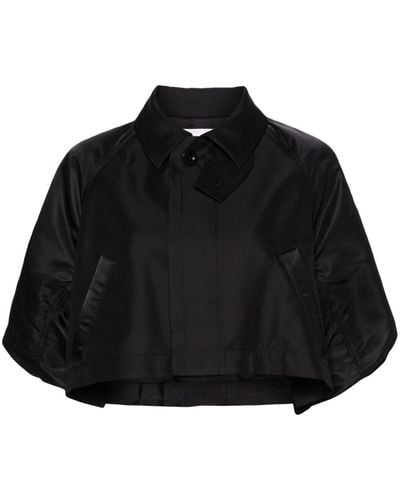 Sacai Puff-sleeves Cropped Jacket - Black