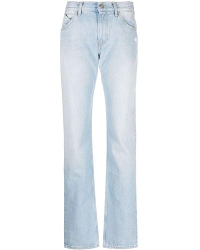 The Attico High-waisted Straight-leg Jeans - Blue