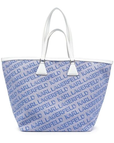 Karl Lagerfeld K/essential Shopper Met Logo Jacquard - Blauw