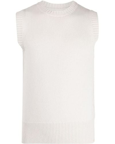 Extreme Cashmere Crew-neck Cashmere Vest - White