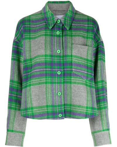 JNBY Plaid-pattern Button-up Jacket - Green
