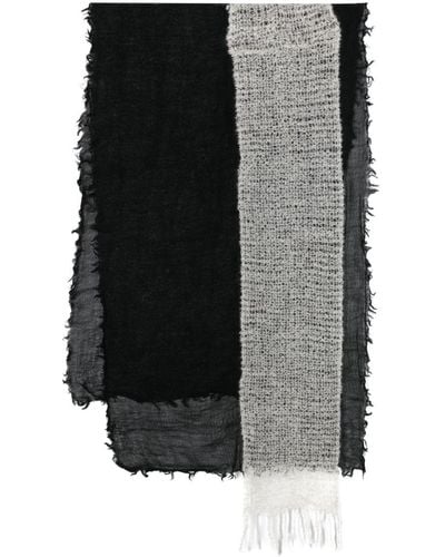 Yohji Yamamoto Asymmetric-design Wool-blend Scarf - Black