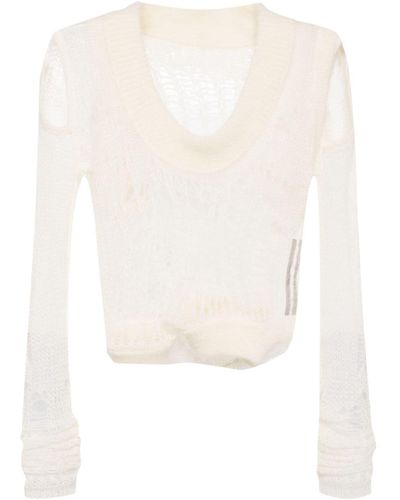 Rick Owens Cut-out Open-knit Top - White