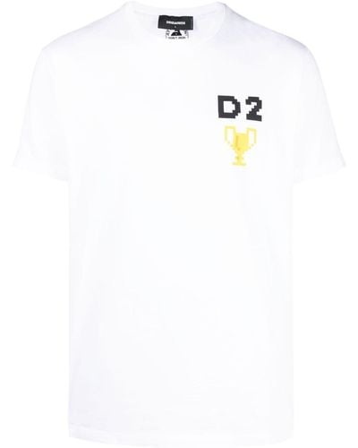 DSquared² Overhemd Met Pixelprint - Wit
