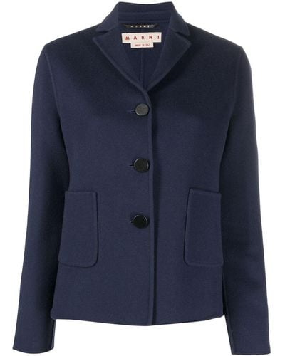 Marni Single-breasted Wool-cashmere Jacket - Blue