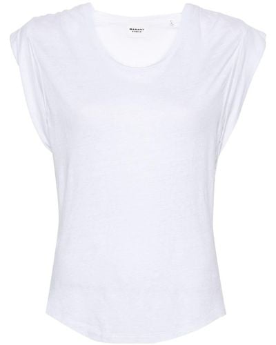 Isabel Marant Kotty T-Shirt aus Leinen - Weiß