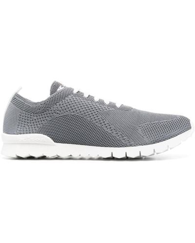 Kiton Logo-embroidered Knit Sneakers - Grey
