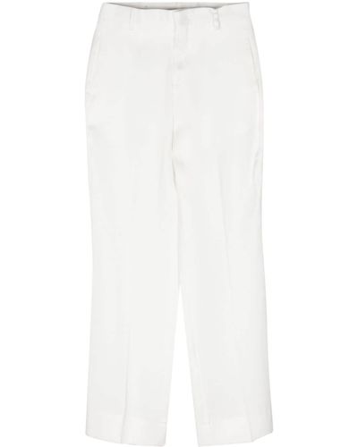 Briglia 1949 Velvet Wide-leg Pants - White