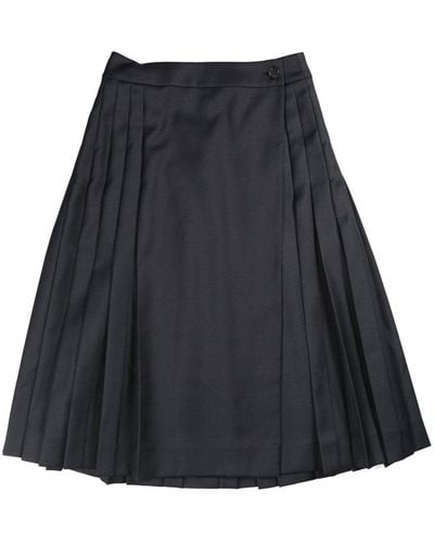 Margaret Howell Pleated High-waist Midi Skirt - Black