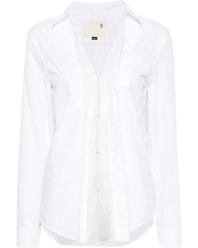 R13 Camisa con detalle semitranslúcido - Blanco