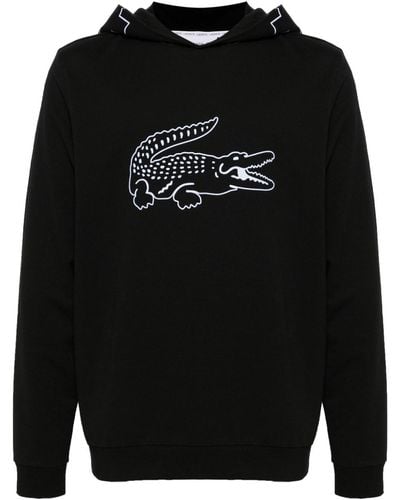 Lacoste Crocodile Logo-print Hoodie - Black